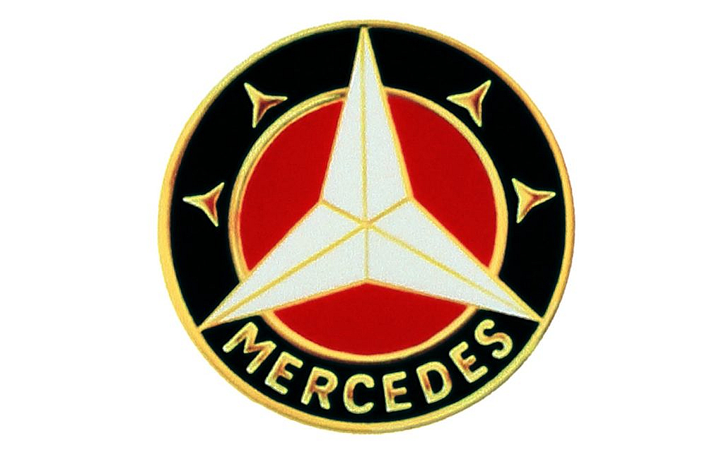 شعار مرسيدس بخلفية حمراء وسوداء