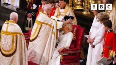Moment Queen Camilla is crowned at Coronation ceremony in Westminster Abbey  BBC
