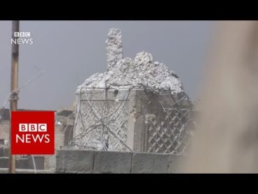 نوری مسجد اور تباہی کے بعد اس کے جھکے ہوئے مینار کی خصوصی تصاویر  BBC News