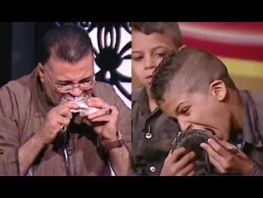 رجل خارق وأولاده  يأكلون لحوم وأسماك نية وذهول عمرو الليثي واحد من الناس
